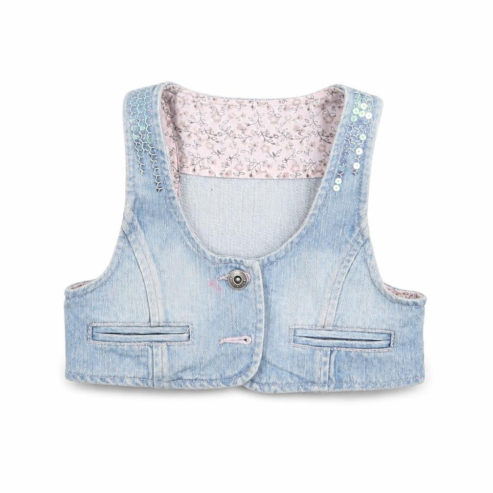 Bluezoo Girls Blue  Denim Basic Tank Size 5-6 Years