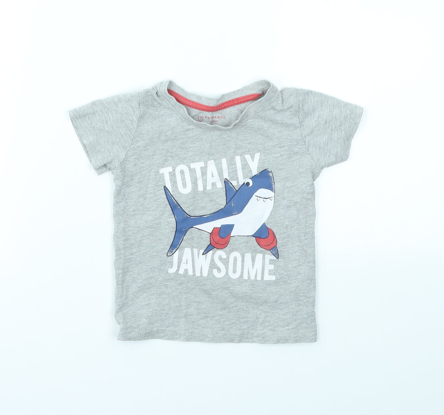 Primark Boys Grey Geometric  Basic T-Shirt Size 12-18 Months