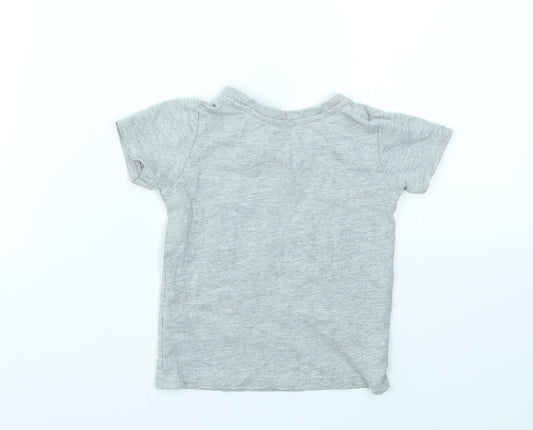 Primark Boys Grey Geometric  Basic T-Shirt Size 12-18 Months
