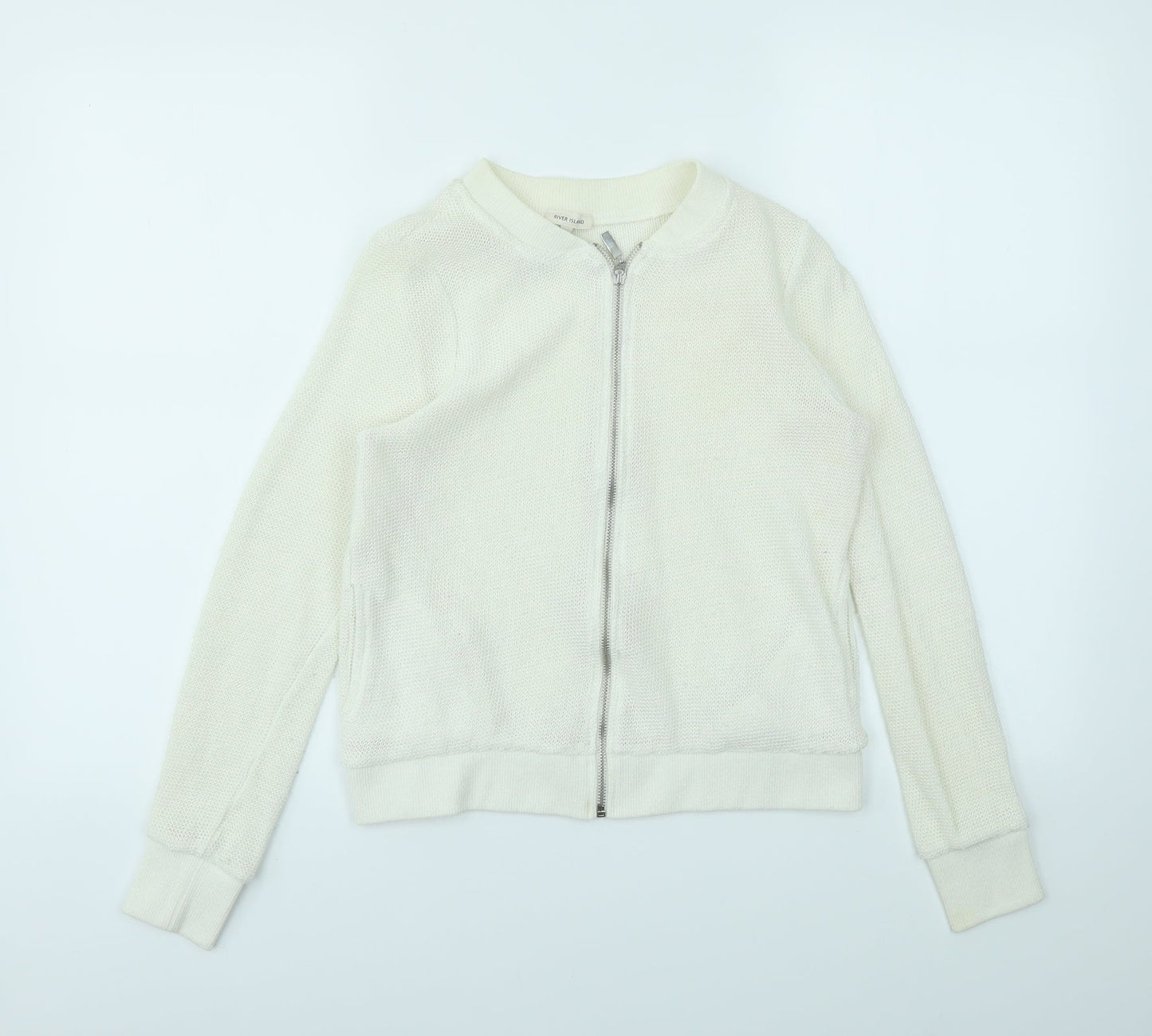 River Island Womens Ivory   Full Zip Jumper Size 8