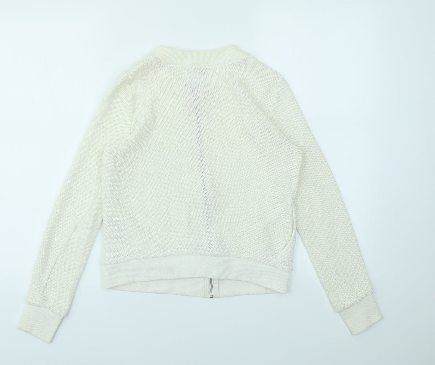 River Island Womens Ivory   Full Zip Jumper Size 8