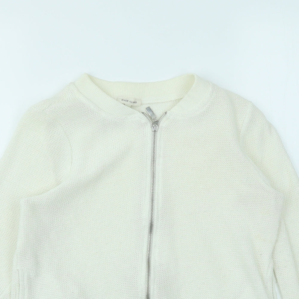 River Island Womens Ivory   Full Zip Jumper Size 8