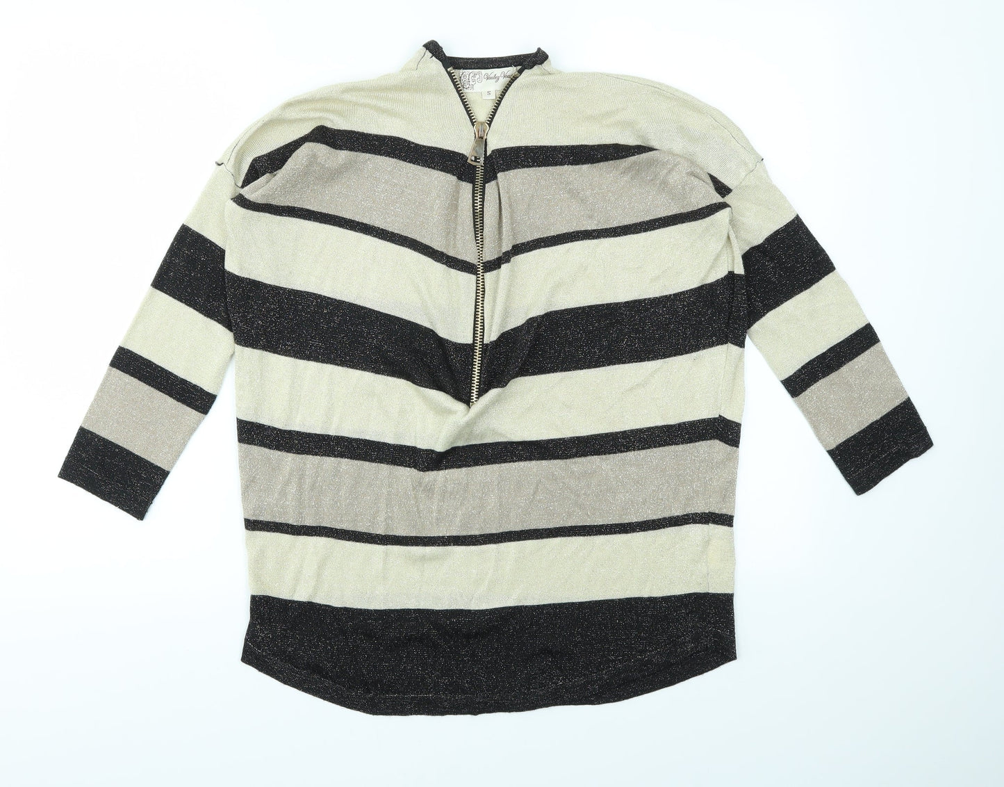 Vouley Vous Womens Multicoloured Striped  Full Zip Jumper Size S