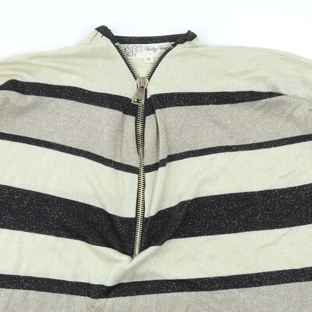 Vouley Vous Womens Multicoloured Striped  Full Zip Jumper Size S