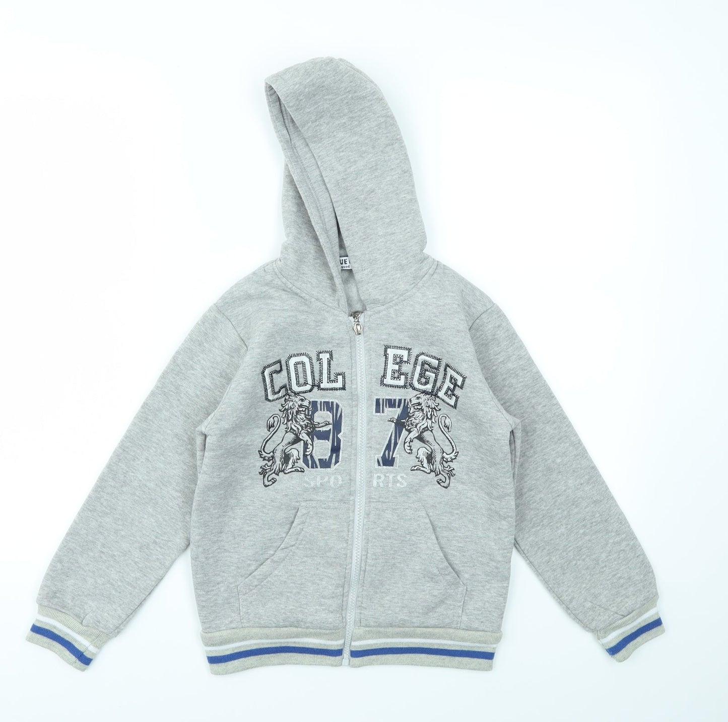BLUE MOON  Boys Grey   Full Zip Sweatshirt Size 8 Years