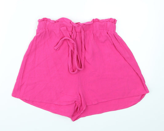 H&M Womens Pink   Cut-Off Shorts Size 6 - stretch waistband