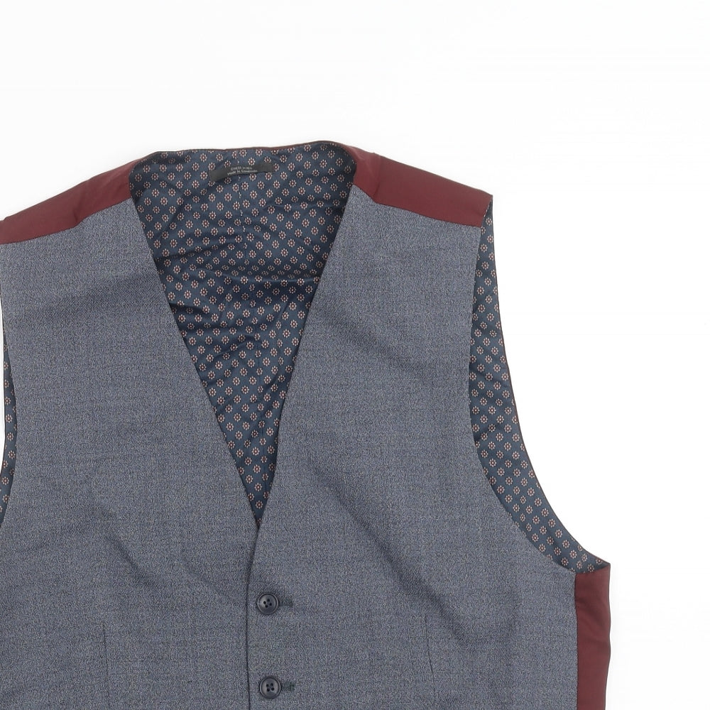 Marks and Spencer Mens Blue   Jacket Suit Waistcoat Size M