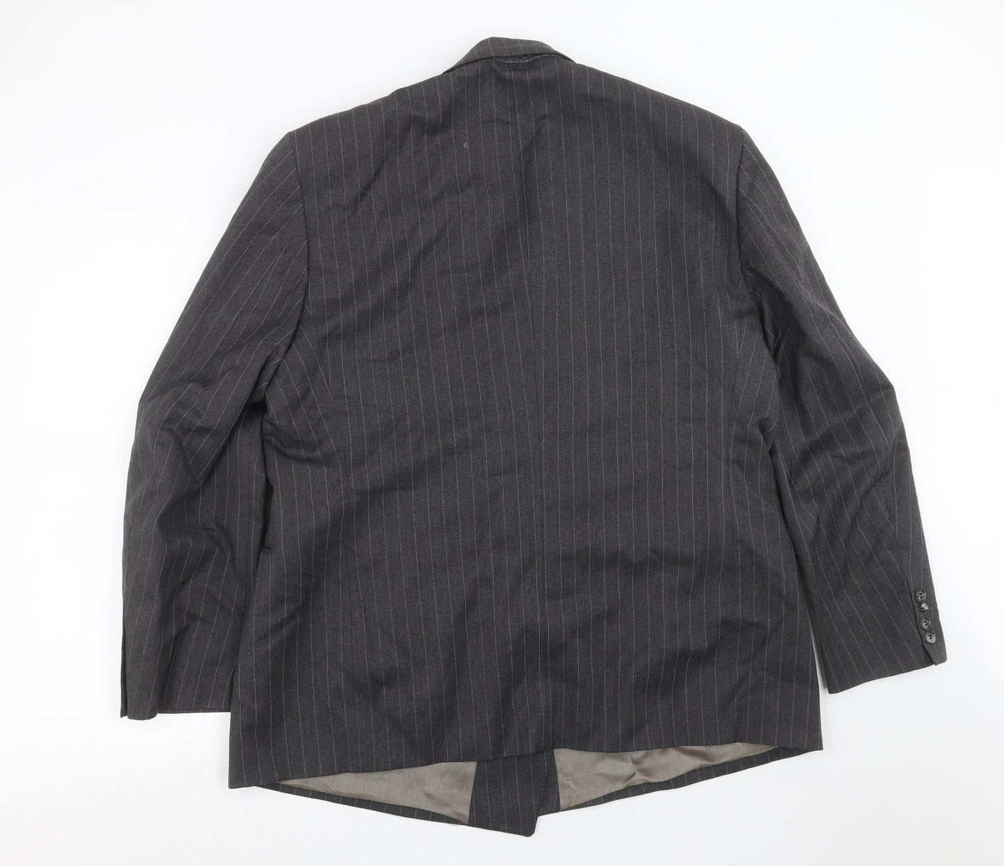 Mr Harry Mens Grey Striped  Jacket Suit Jacket Size 46