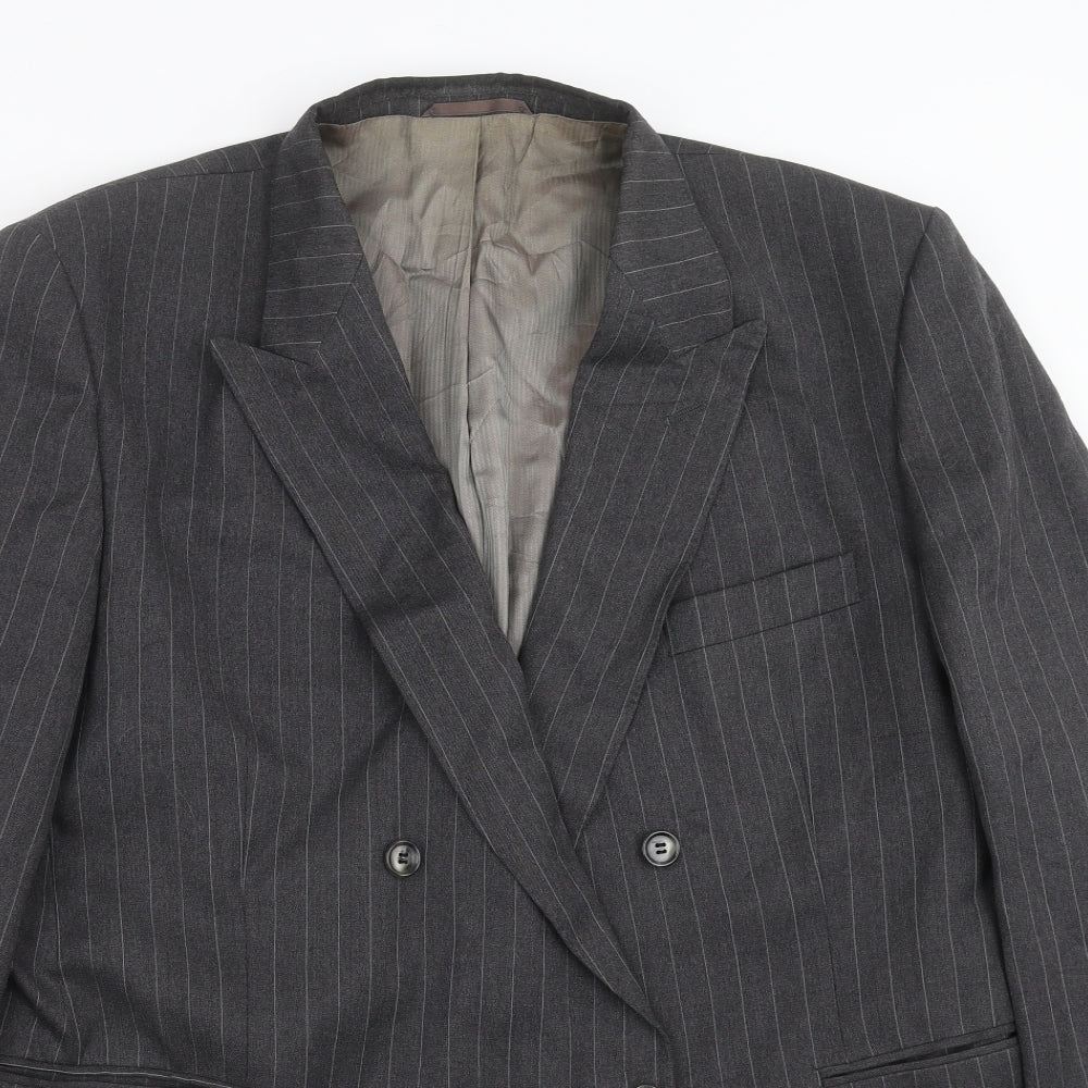 Mr Harry Mens Grey Striped  Jacket Suit Jacket Size 46