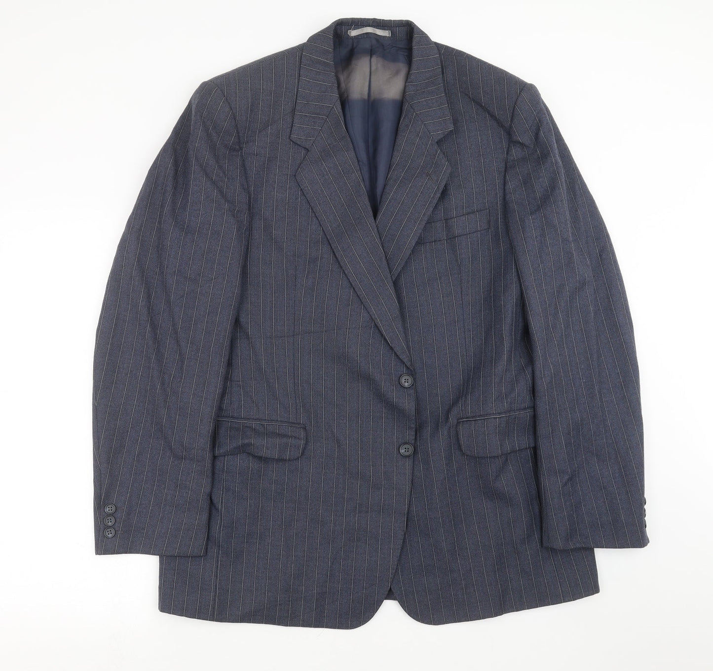 Odermark Mens Blue Striped  Jacket Suit Jacket Size 44