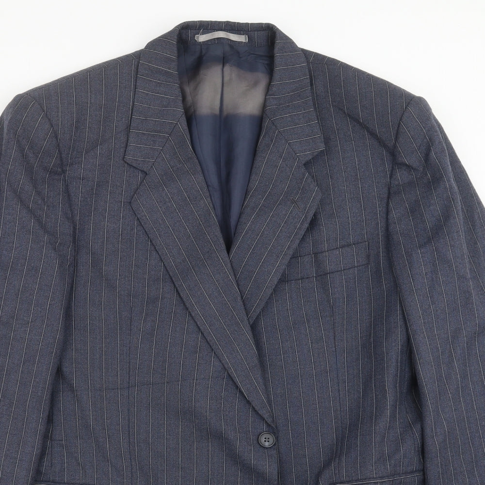 Odermark Mens Blue Striped  Jacket Suit Jacket Size 44