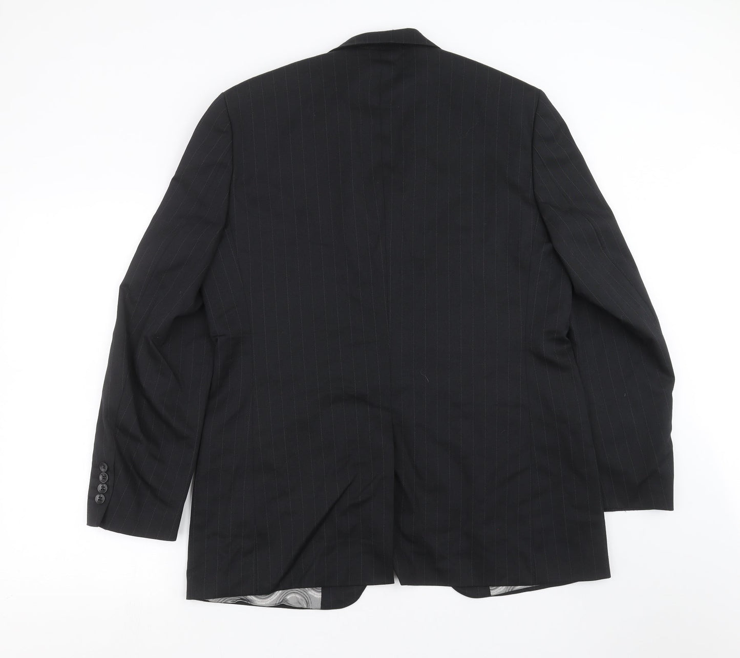 REMUS Mens Black Striped  Jacket Suit Jacket Size 40