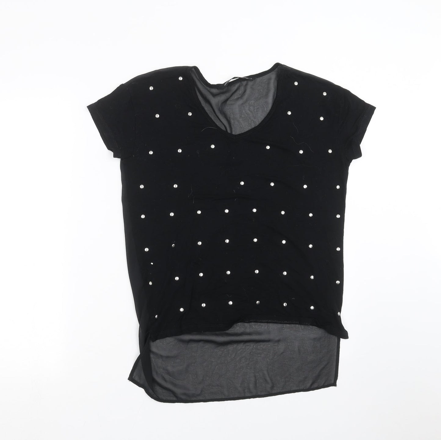 NEXT Womens Black   Basic T-Shirt Size 6  - sheer