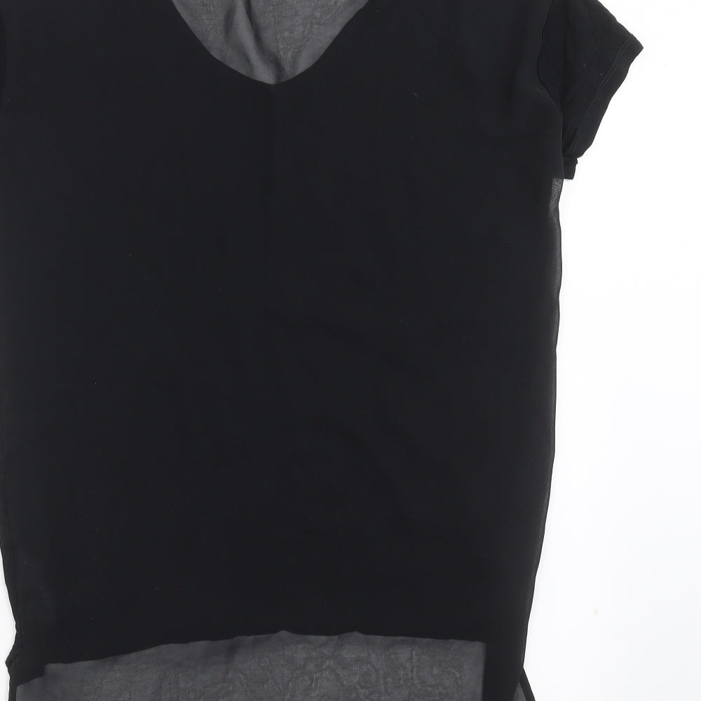 NEXT Womens Black   Basic T-Shirt Size 6  - sheer