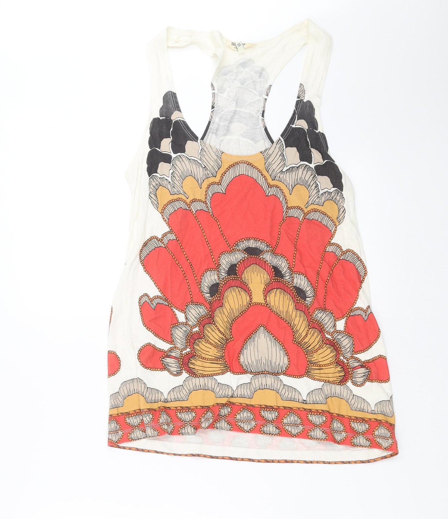 Chelsea Girl Womens Ivory Floral  Basic Tank Size 12