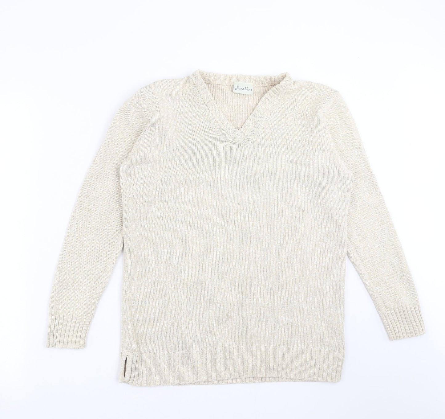 Joie De Vivre Womens Beige  Knit Pullover Jumper Size S