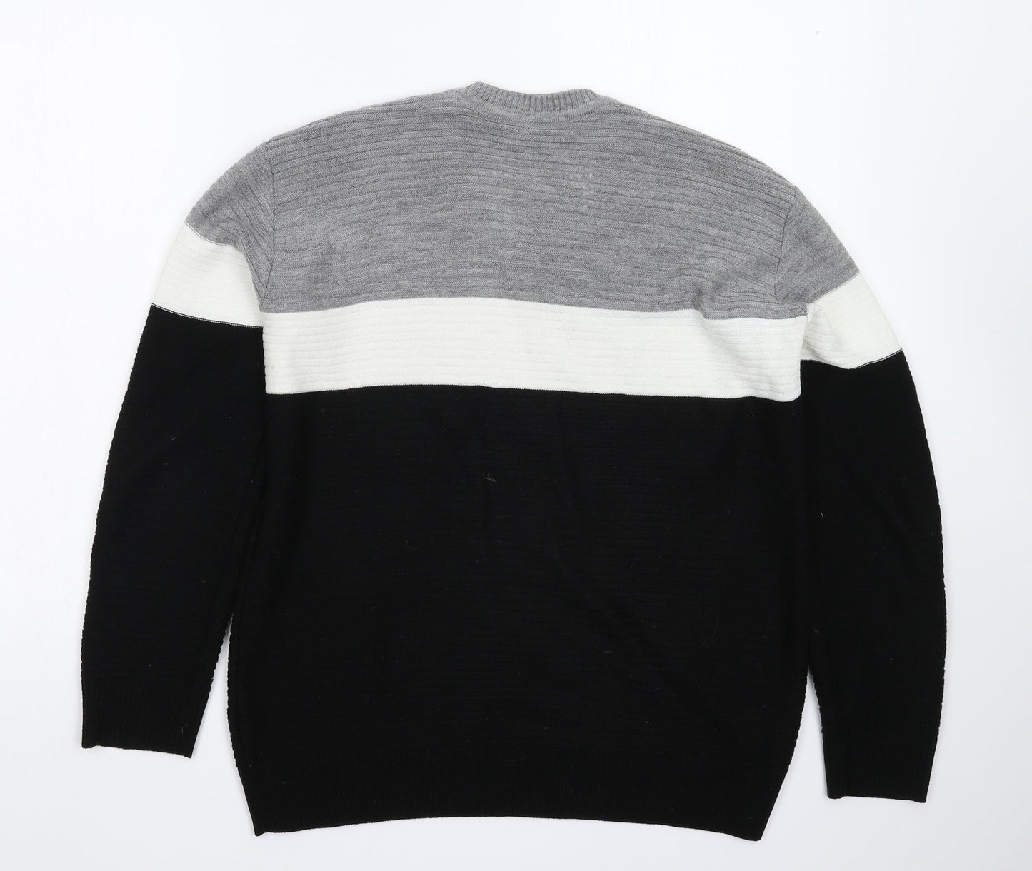 Shark Attack Mens Multicoloured  Knit Pullover Jumper Size S