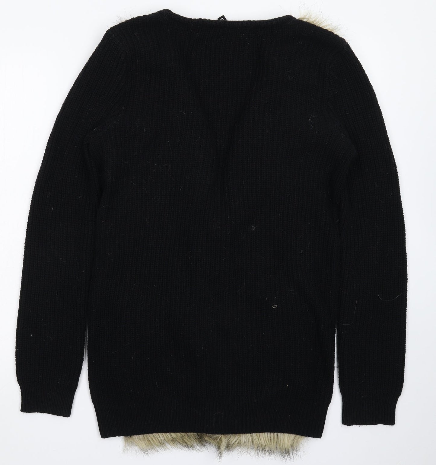 Divided Womens Black  Knit Cardigan Jumper Size 12