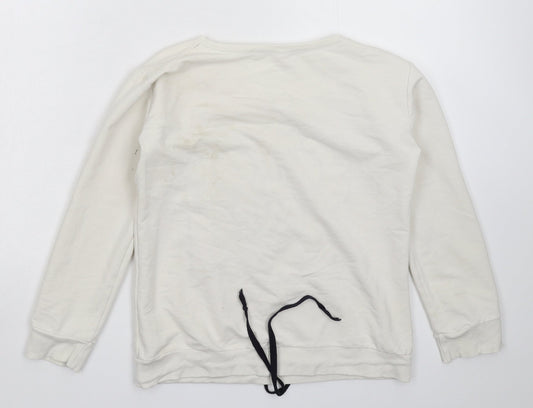 OMR Fashion Womens White   Pullover Sweatshirt Size S