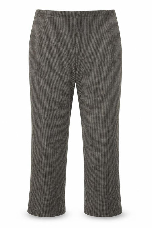 Bonmarché Womens Grey Check  Cropped Trousers Size 10 L22 in