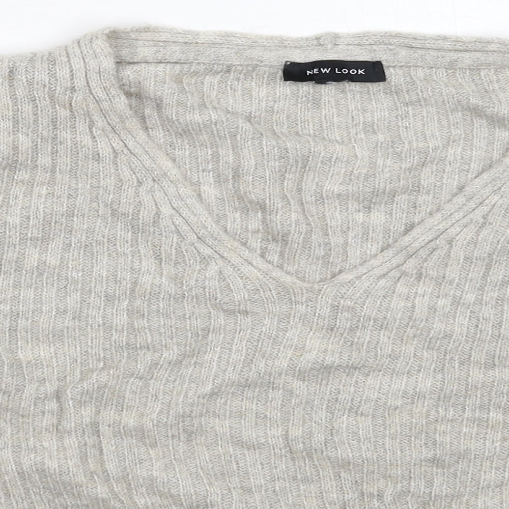 New Look Womens Grey  Knit Pullover Jumper Size M  - Oversized