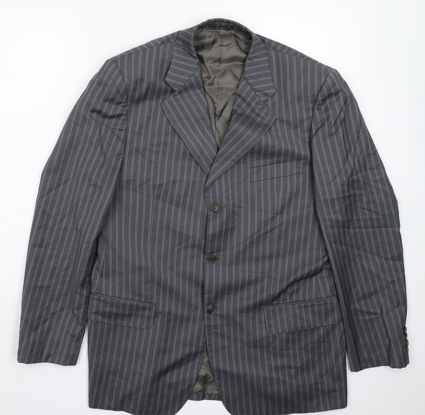 Cerruti Mens Grey Striped  Jacket Suit Jacket Size 40