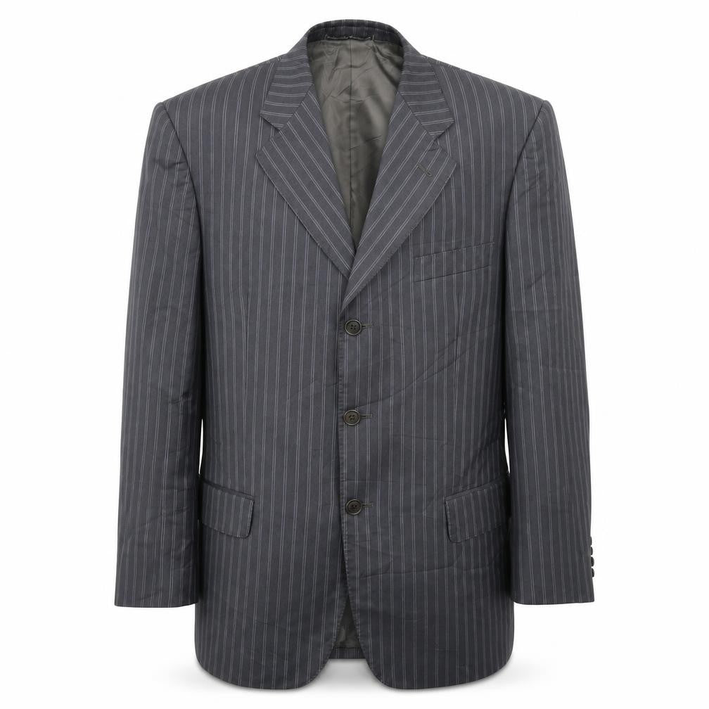 Cerruti Mens Grey Striped  Jacket Suit Jacket Size 40
