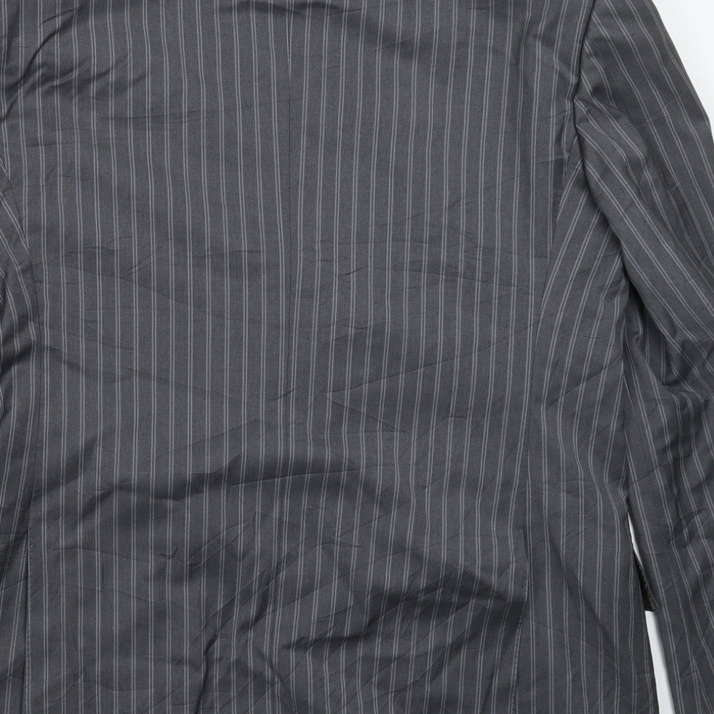 Cerruti Mens Grey Striped  Jacket Suit Jacket Size 40
