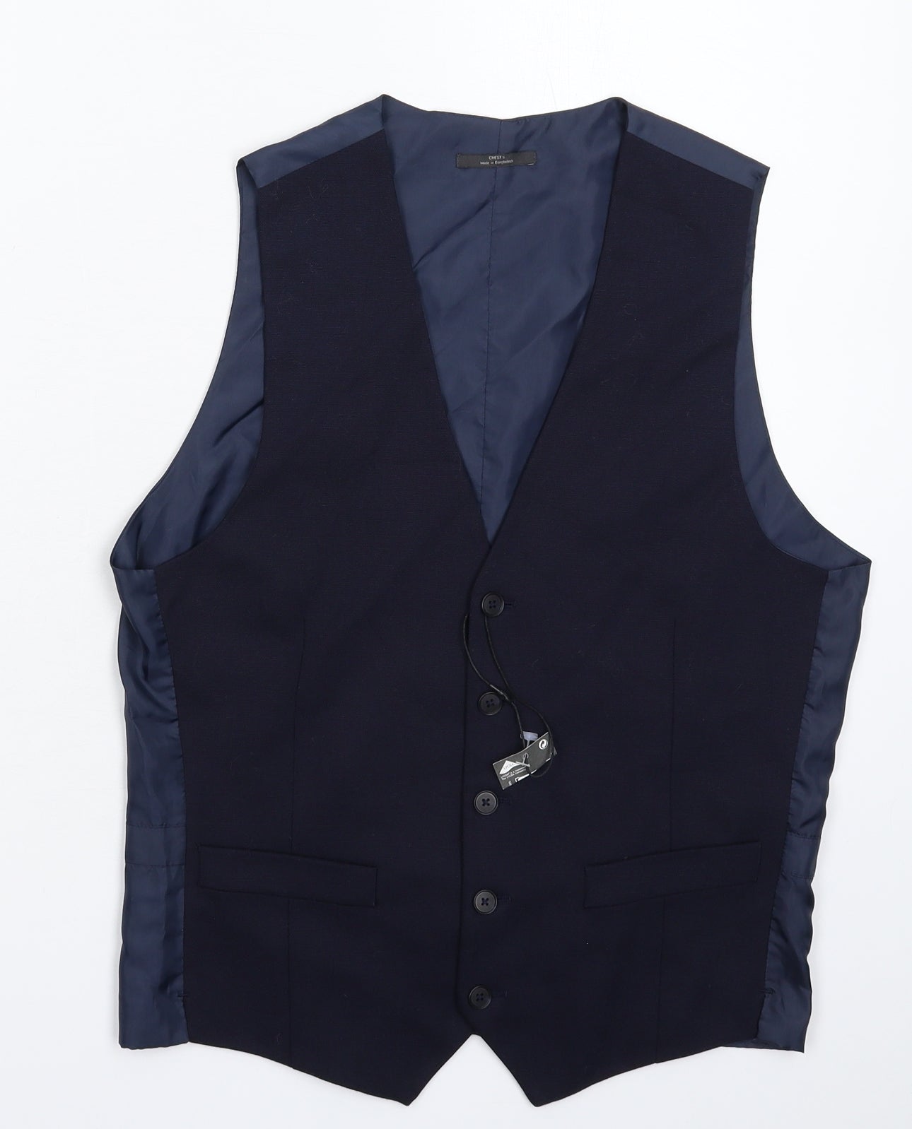 Marks and Spencer Mens Blue   Jacket Suit Waistcoat Size S