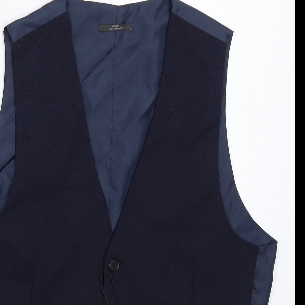 Marks and Spencer Mens Blue   Jacket Suit Waistcoat Size S