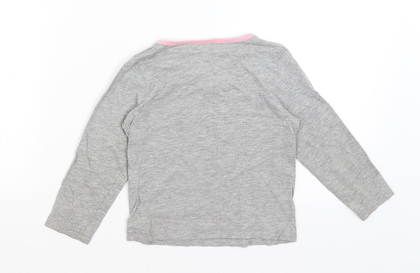 In Extenso Girls Grey   Basic T-Shirt Size 4 Years  - Unicorn
