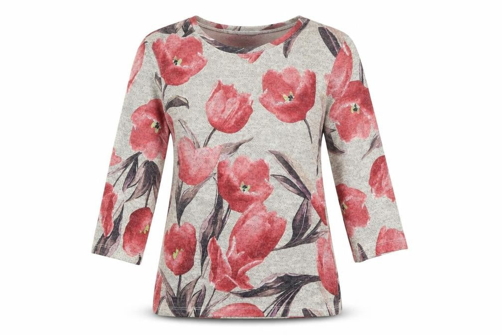 Bicalla Womens Green Floral  Basic T-Shirt Size XS