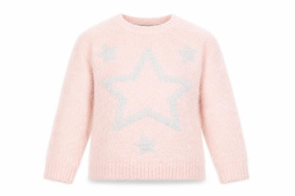 Matalan Girls Pink   Pullover Jumper Size 7 Years  - Stars