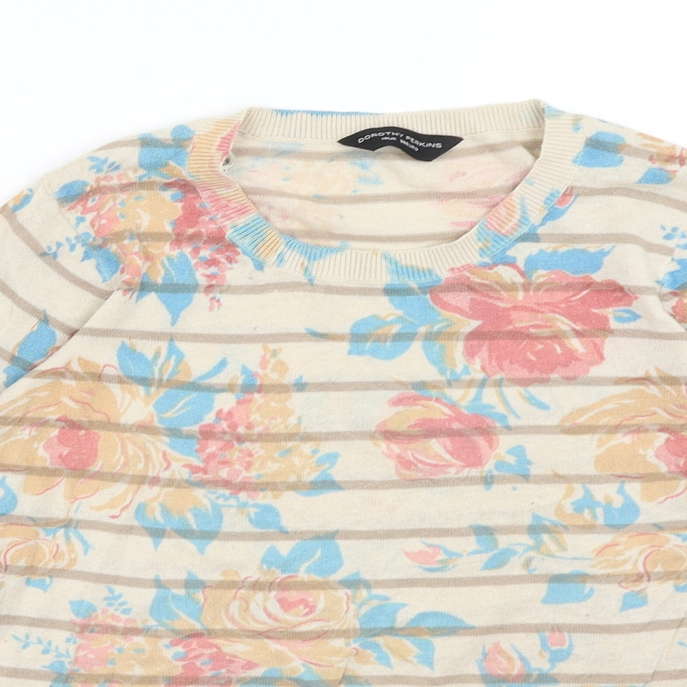 Dorothy Perkins Womens Brown Floral  Pullover Jumper Size 10
