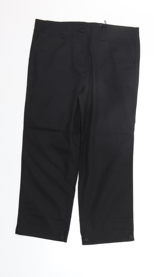 moose Womens Black   Trousers  Size 12 L23 in