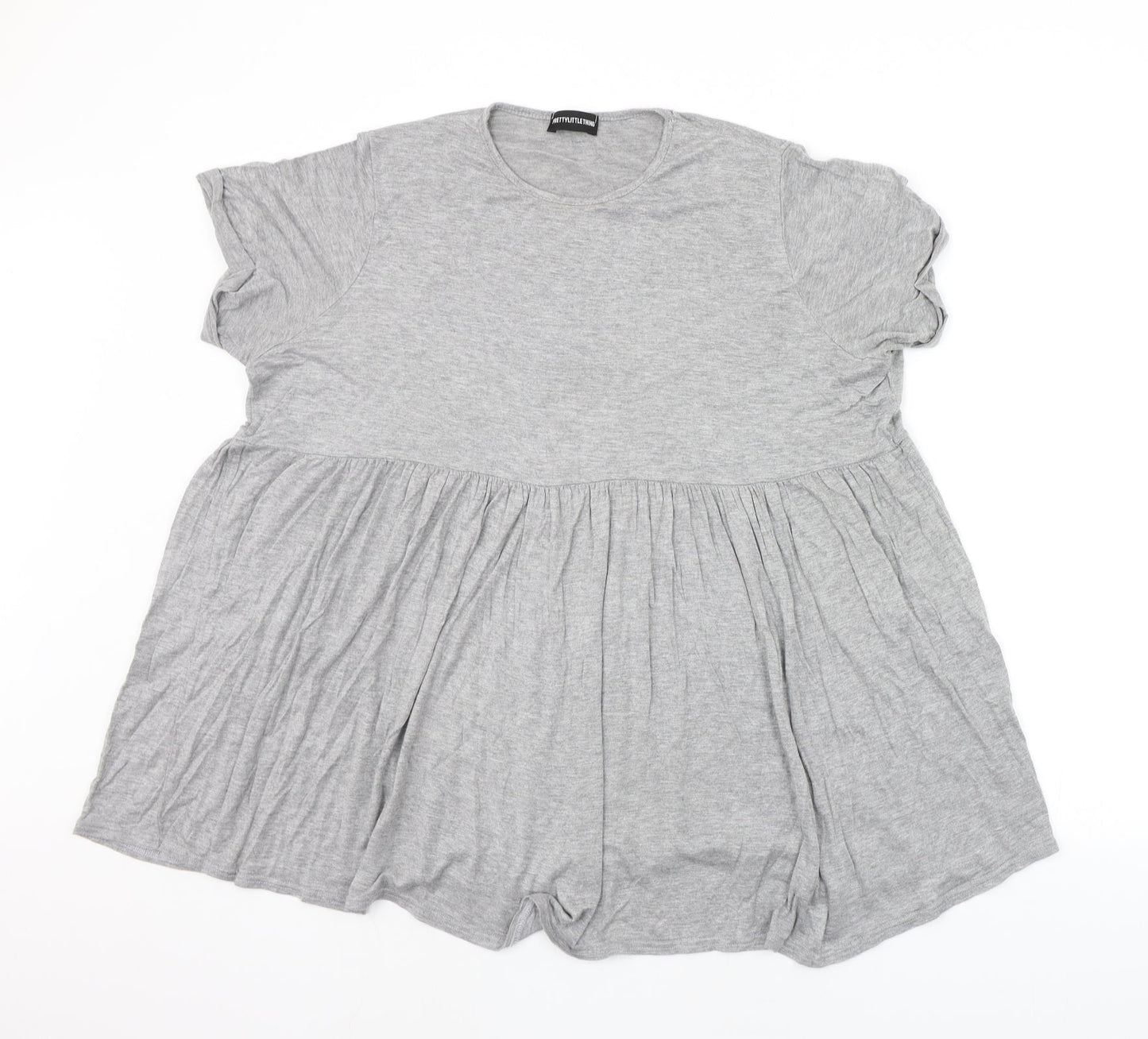 PRETTYLITTLETHING Womens Grey   Basic T-Shirt Size 8