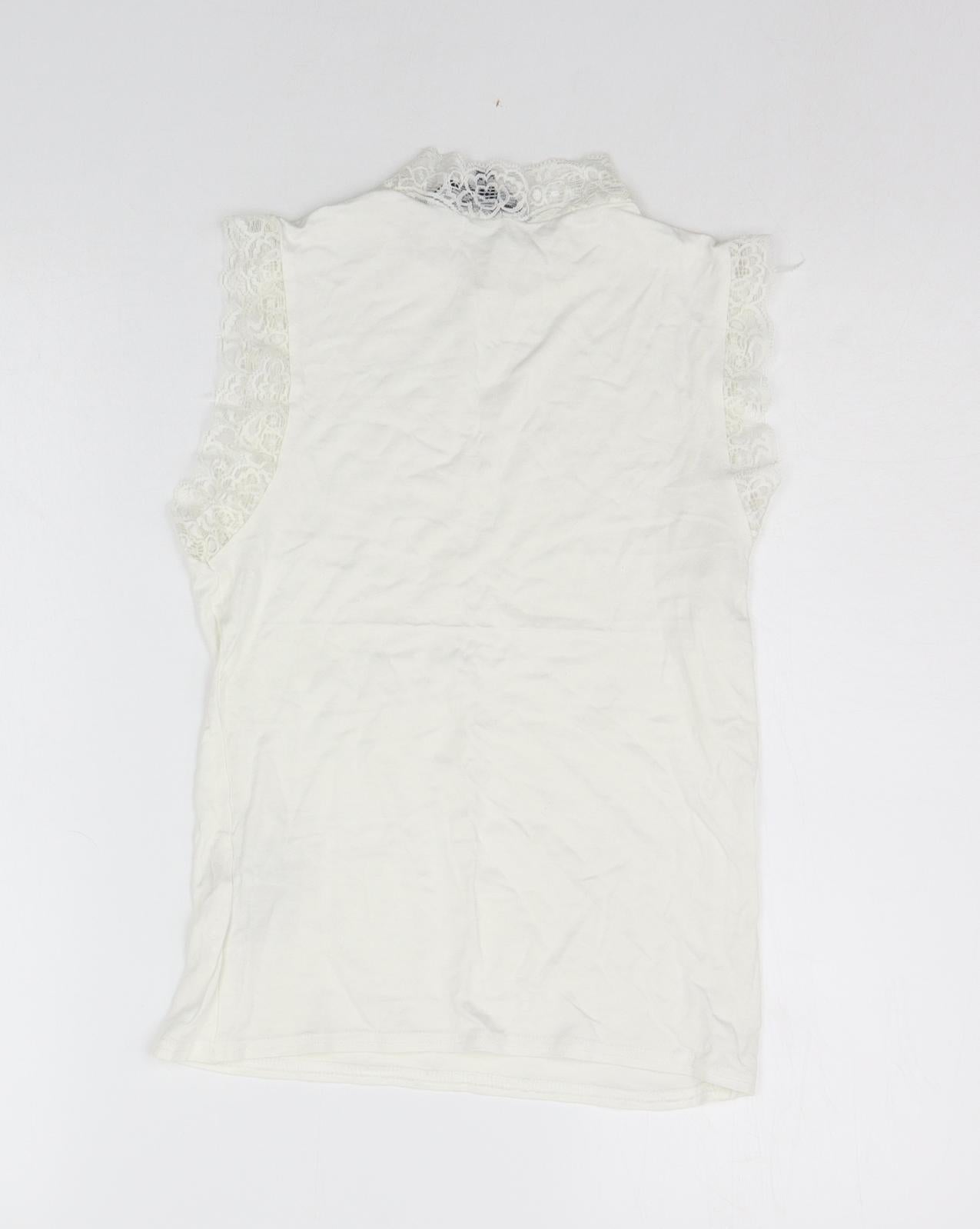 New Look Womens White   Basic T-Shirt Size 8