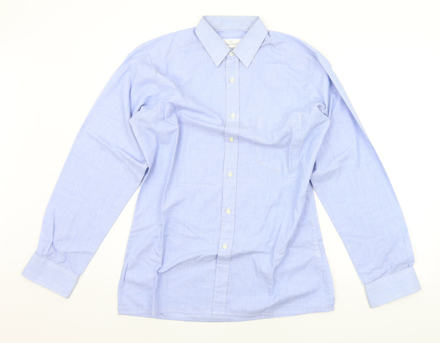 The Burton Collection Mens Blue    Button-Up Size 15
