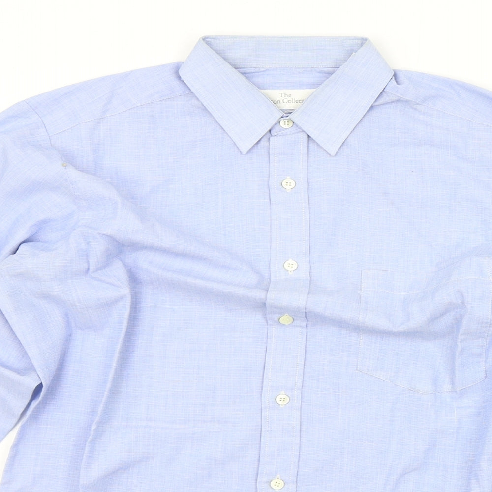 The Burton Collection Mens Blue    Button-Up Size 15