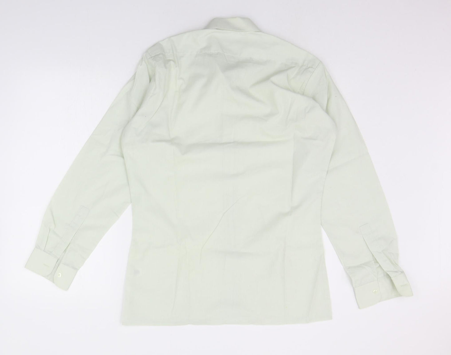 TESCO Mens Green    Button-Up Size 15