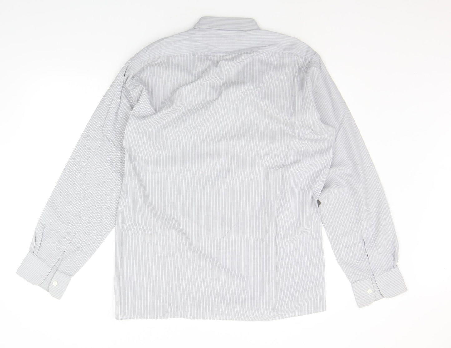Debenhams Mens Grey Striped   Button-Up Size 16