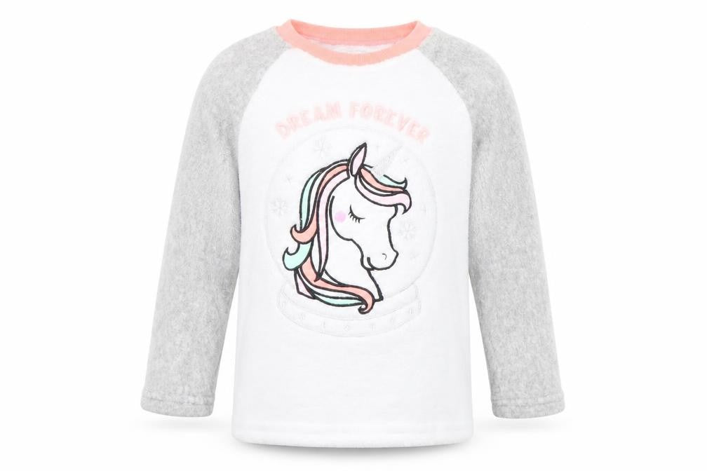 Primark Girls White Solid  Top Pyjama Top Size 5-6 Years  - UNICORN