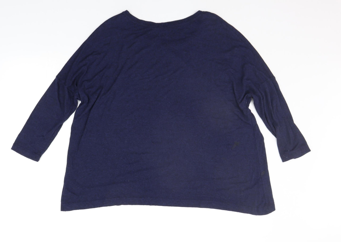 Roman Womens Blue Houndstooth  Pullover Jumper Size 14