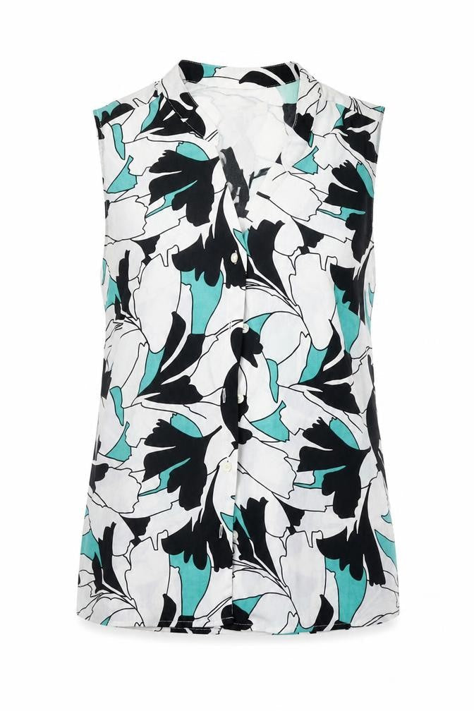 Papaya Womens White Floral  Basic Button-Up Size 8
