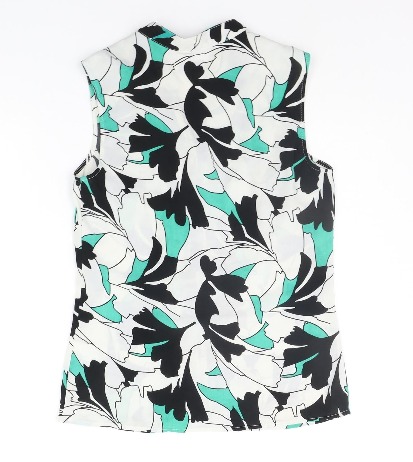 Papaya Womens White Floral  Basic Button-Up Size 8