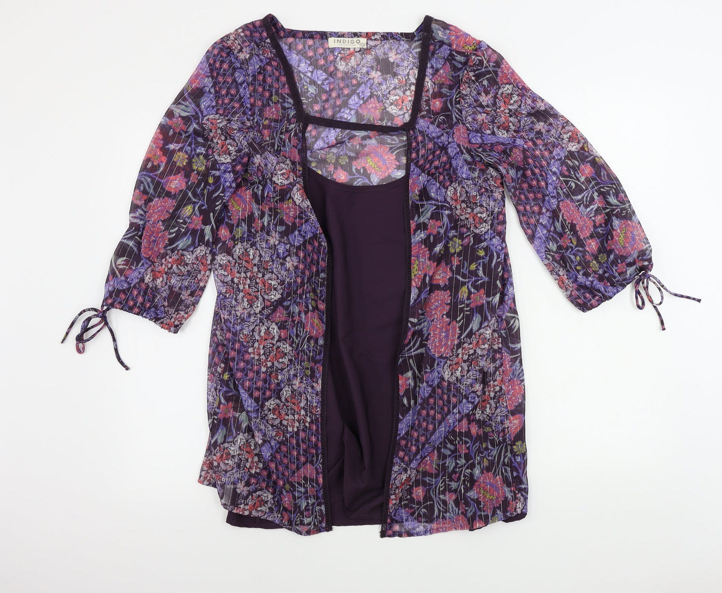 Marks and Spencer  Womens Purple Floral  Basic Blouse Size 12