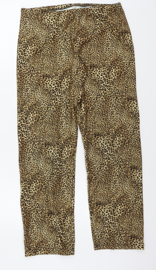 Preworn  Womens Beige Animal Print  Sweatpants Trousers Size 30 in L27 in