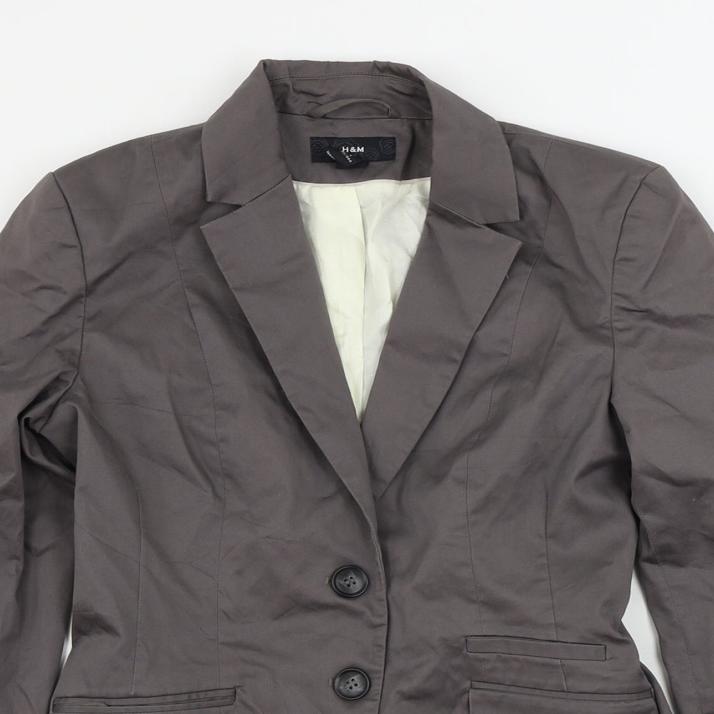 H&M  Womens Grey   Jacket Blazer Size 6