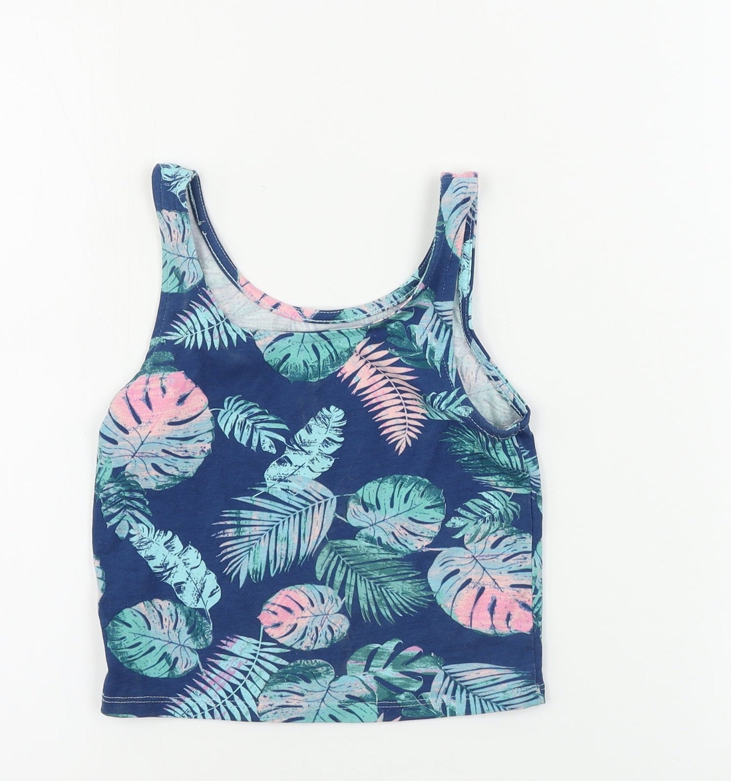 George  Girls Blue Floral  Basic T-Shirt Size 8-9 Years