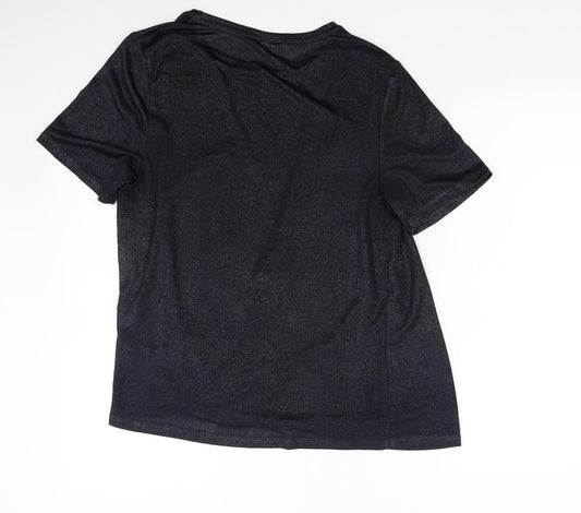 Warehouse Womens Black   Basic T-Shirt Size 14